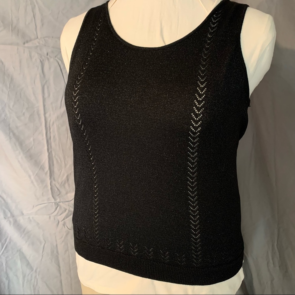 Lane Bryant Black metallic pointelle sweater 22/24